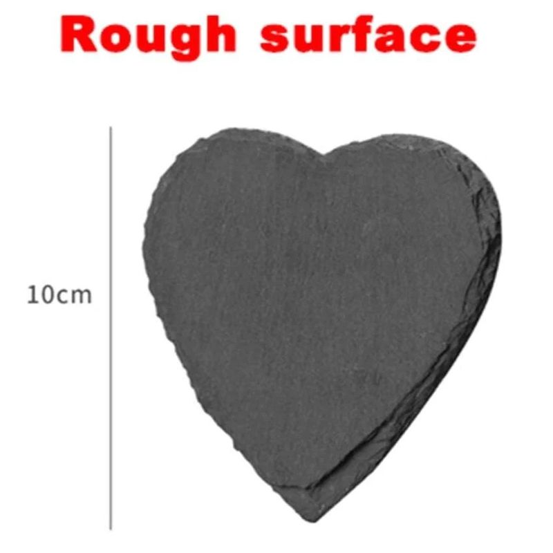 Slate Stone Minuman Coasters Hitam Natural Edge Slate Stone Plate Untuk Bar Dan Rumah