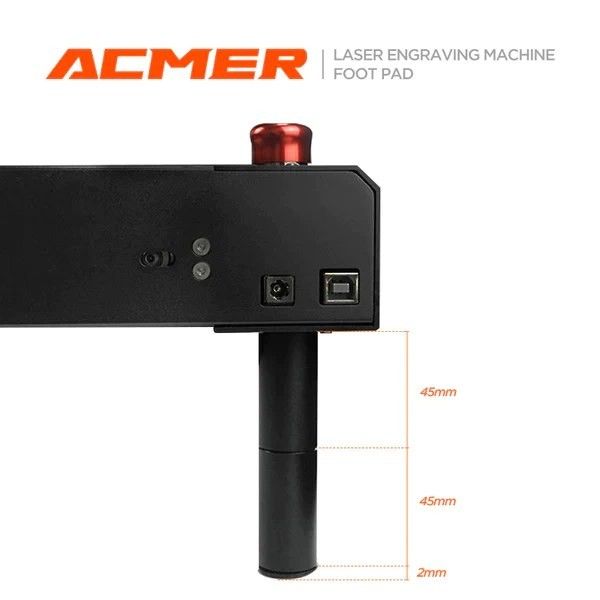 Metal Heightening Laser Engraver Riser Hitam Warna Untuk ACMER Laser Mesin Ukiran