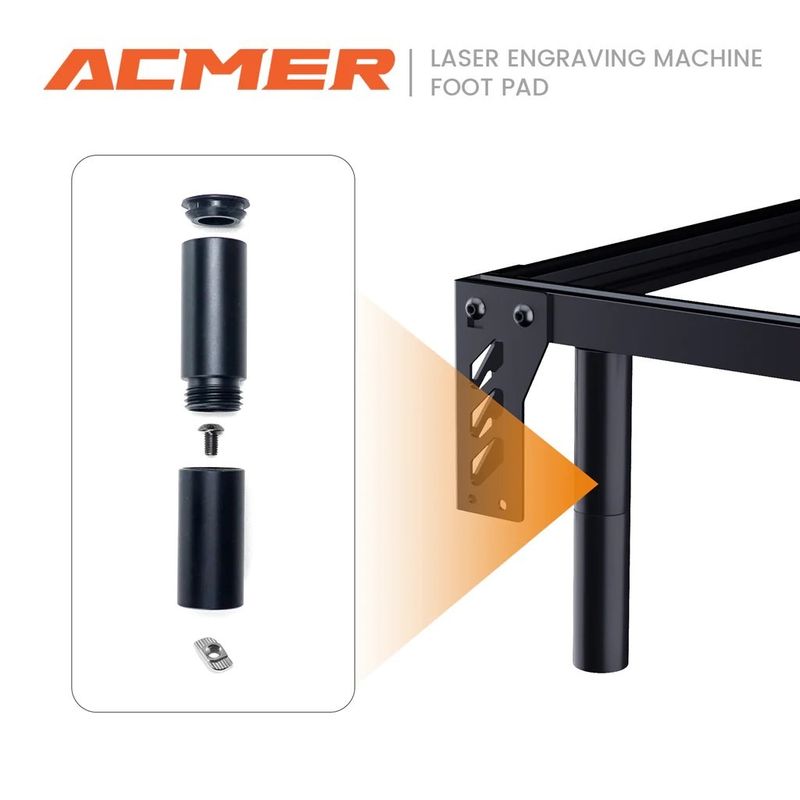 Metal Heightening Laser Engraver Riser Hitam Warna Untuk ACMER Laser Mesin Ukiran