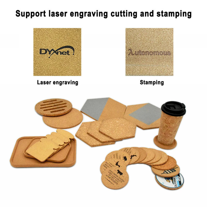 Laser Ukiran Cork Coasters Basswood Custom Berbagai Ukuran Dan Bentuk