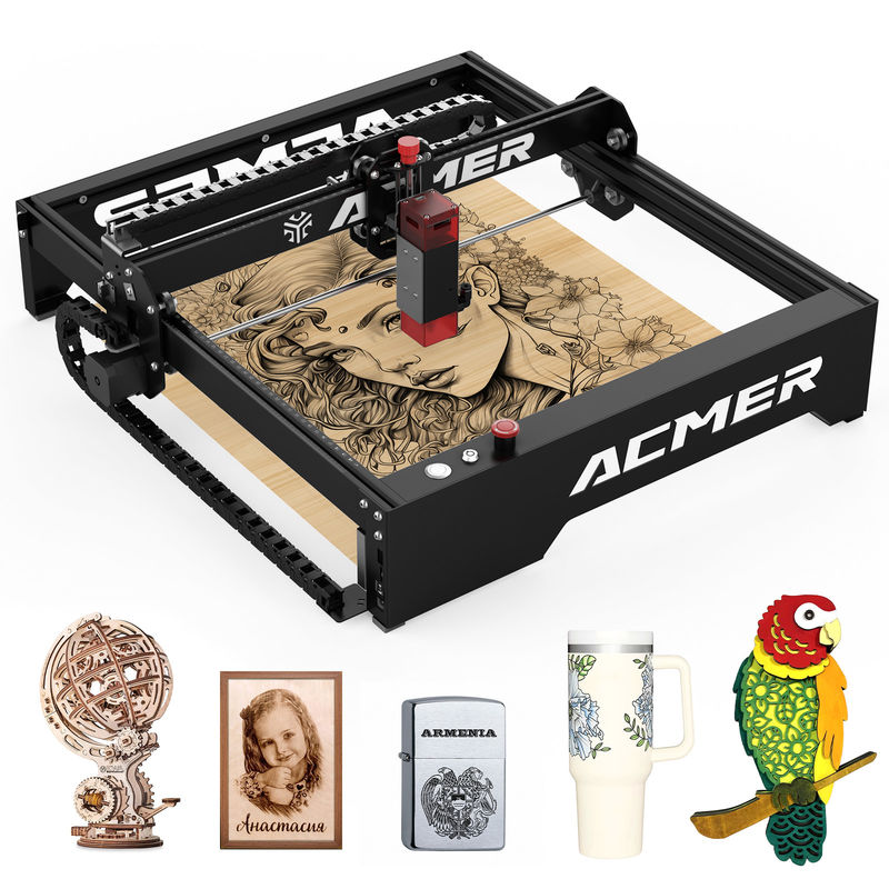 ACMER P1 10W Laser Engraver 10000mm/min Mesin Ukiran Laser Desktop Berkecepatan Tinggi, 20W Laser Output