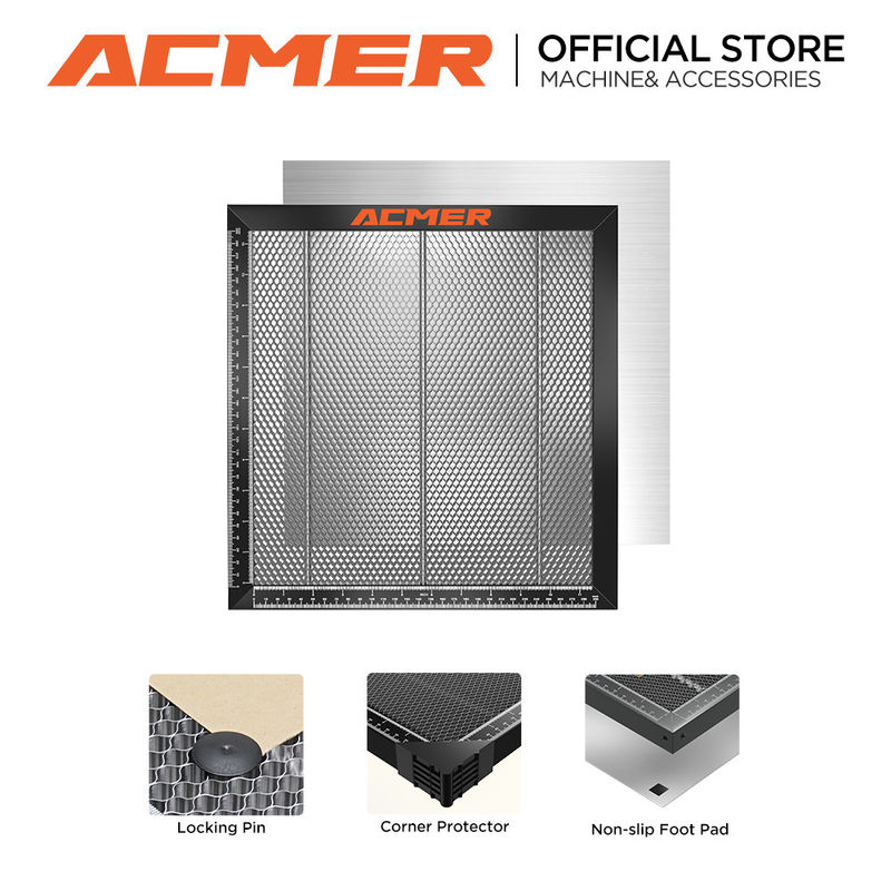 ACMER E10 Laser Honeycomb Bed 440*440mm, Low Maintenance Honeycomb Core Bed dengan permukaan halus dan stabilitas