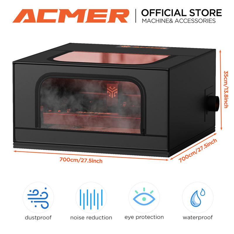 ACMER R10 Perlindungan Mesin Ukiran Laser Lapisan Fireproof debu-buktinya asap pembuangan Mata Perlindungan ventilasi