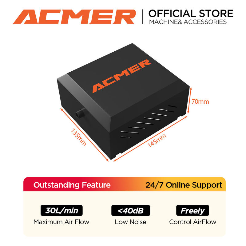 ACMER C4 Laser Engraver Air Assist Pump EU I US I UK Plug 5.0-5.5 M/s Kecepatan udara