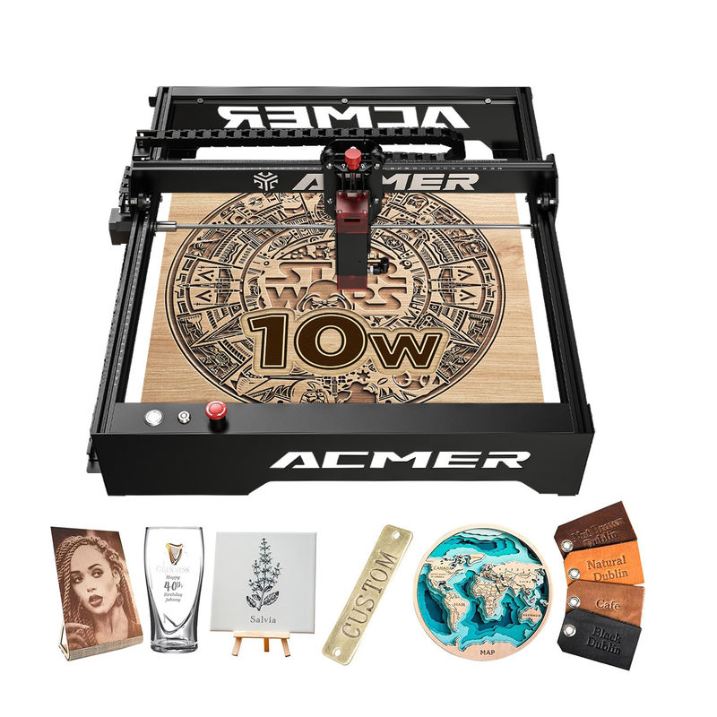 ACMER P1 10W Laser Engraver 10000mm/min Mesin Ukiran Laser Desktop Berkecepatan Tinggi, 20W Laser Output