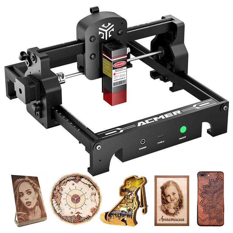 ACMER S1 Portable Laser Engraver Mini Machine Untuk Logam 3500mw Laser Output Power 130*130mm Area Kerja