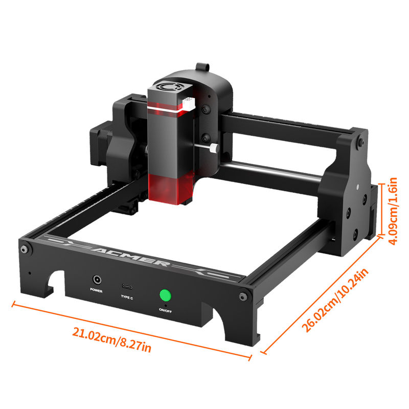 ACMER S1 Mini Portable Laser Engraver Untuk Kayu / Plastik / Logam 2500mw Laser Output 130*130mm Area Kerja