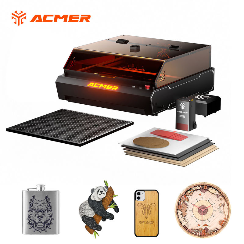 ACMER P3 Dual Diode Laser Cutter Laser Cutting Engraving Machine With Pumped Air Assist Untuk Ukiran Profil Aluminium