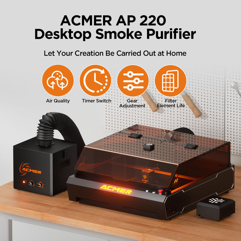 ACMER AP220 Air Purifier asap Diam dan serbaguna Mesin Ukiran Laser Aksesoris untuk Pipa