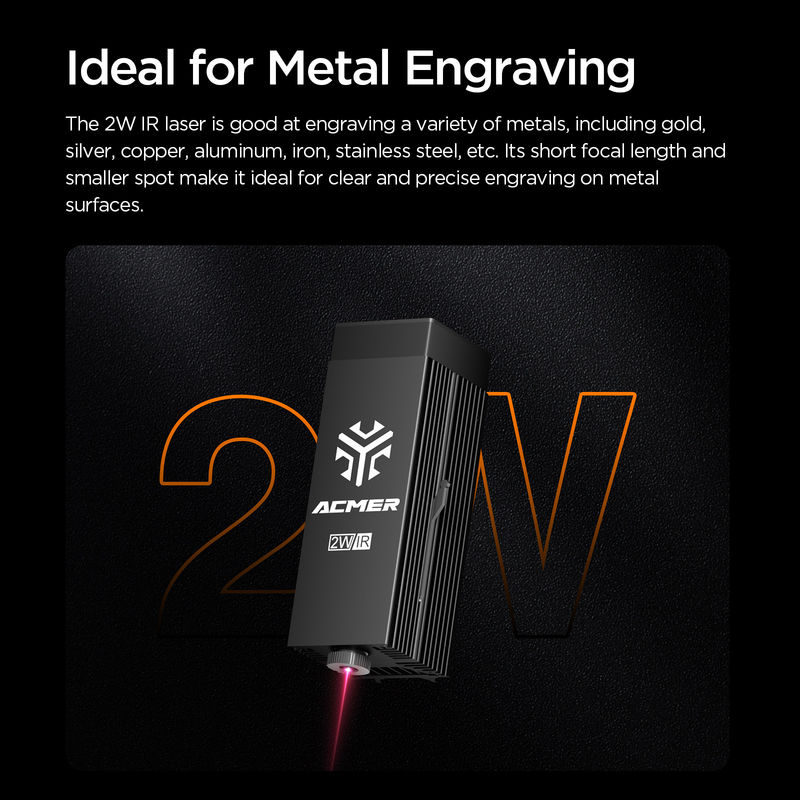 ACMER P3 Laser Module IR 2w Fiber Laser Engraver 0.03mm Spot Ultra-fine Untuk Logam Plastik Batu Akrilik