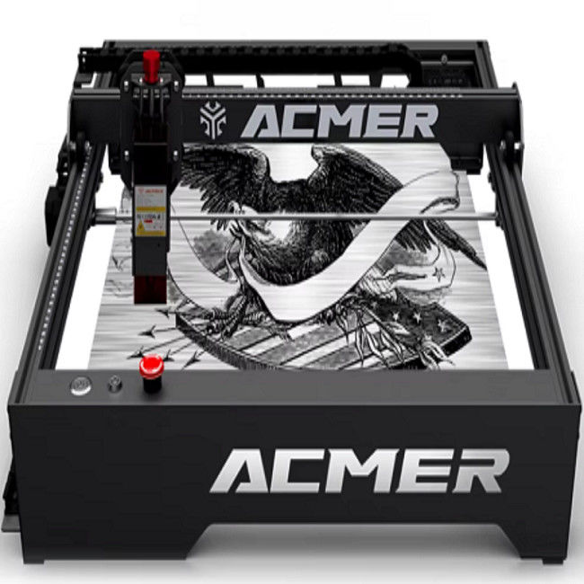 DC 24V Power Input 10W Laser Engraver dengan Kecepatan Ukiran 10000mm/menit dan Komunikasi USB / APP